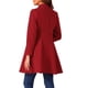 thumbnail image 3 of Abrigo de mujer de un solo botón, abrigo tipo A, abrigo medio-largo, abrigos exteriores, abrigos de invierno, talla XL, rojo, 3 of 6