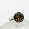 thumbnail image 2 of Surgical Steel Tongue Ring Straight Barbell 14 Gauge  Flames Logo, 2 of 4