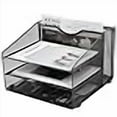 thumbnail image 3 of Easepres Mesh File Organizer Desktop, File Folder Holder Desk Organizer With 3 Paper Letter Tray And 1 Vertical Upright Compartment, Black, 3 of 4