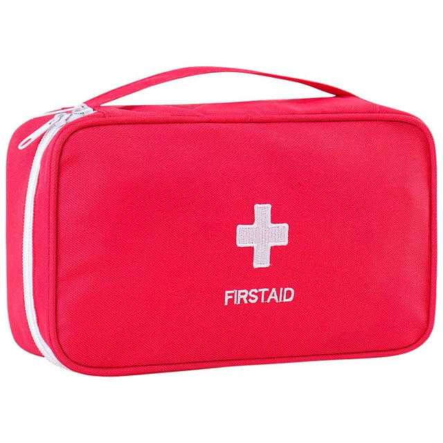 Bolsa de primeros auxilios - Bolsa de botiquín de primeros auxilios vacía para el hogar Viajes al aire libre Camping Senderismo, Mini bolsa de almacenamiento médico vacía Bolsa portátil (Rojo)