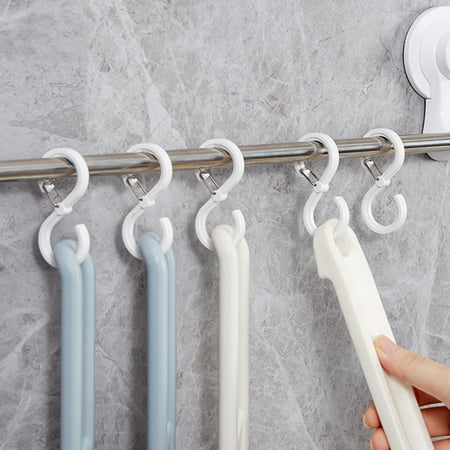 

riaocot 8Pcs Reusable Hook Widely Use Plastic S Shape Portable Wardrobe Hanger for Daily Use