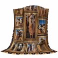thumbnail image 6 of Wildlife Camels Blanket Soft Cozy Warm Throw Blanket for Couch, Plush Fuzzy Flannel Fleece Blankets for Sofa, Deserts Animals Brown Geometric Rustic Bed Blankets Lightweight Gifts for Women, 50"x80", 6 of 9