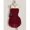Burgundy, variant on Plus Size Burgundy Strapless Pleated Mesh Mini Dress