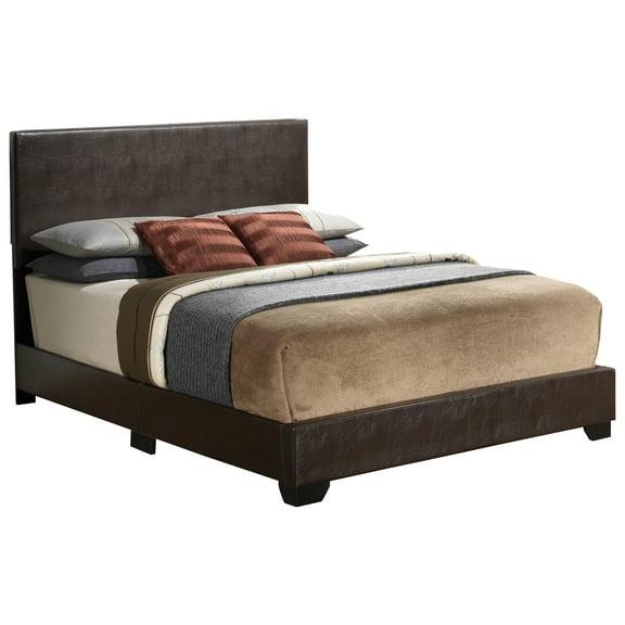 Passion Furniture Aaron Cappuccino Upholstered Queen Panel Bed