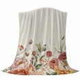 thumbnail image 6 of Spring Floral Blanket Soft Cozy Warm Throw Blanket for Couch, Plush Fuzzy Flannel Fleece Blankets for Sofa, Summer Botanical Watercolor Blooming Rustic Bed Blankets Lightweight Gifts for Men, 30"x40", 6 of 9
