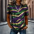 thumbnail image 4 of Tops de Cuello Redondo para las Mujeres de Moda Loose Fit Impresa Blusa de Manga Corta con Tela Suave, Casual Casual Camiseta para Uso Diario en Casa O Trabajo, 4 of 8