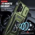 thumbnail image 4 of LeYi for Galaxy A13 5G Case, Samsung A13 Case with Slide Camera Cover + [2 Packs] Tempered Glass Screen Protector, Full Body Military-Grade Case with Upgrade Kickstand for Galaxy A13 5G, Army Green, 4 of 8