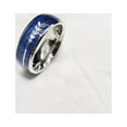 thumbnail image 2 of 8mm Blue Titanium Steel Mens Ring Men Wedding Band Man Ring, 2 of 6