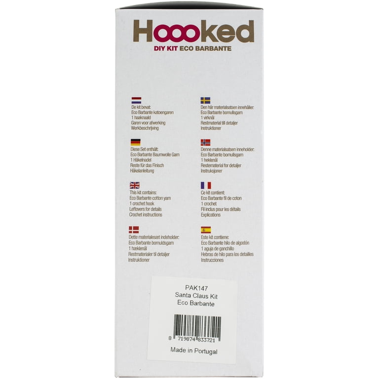 Hoooked DIY Santa Claus Crochet Kit - Includes Recycled Cotton Yarn & Pattern, Christmas Craft Project