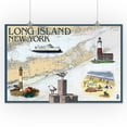 thumbnail image 2 of Long Island, New York, Nautical Chart (16x24 Giclee Gallery Art Print, Vivid Textured Wall Decor), 2 of 3