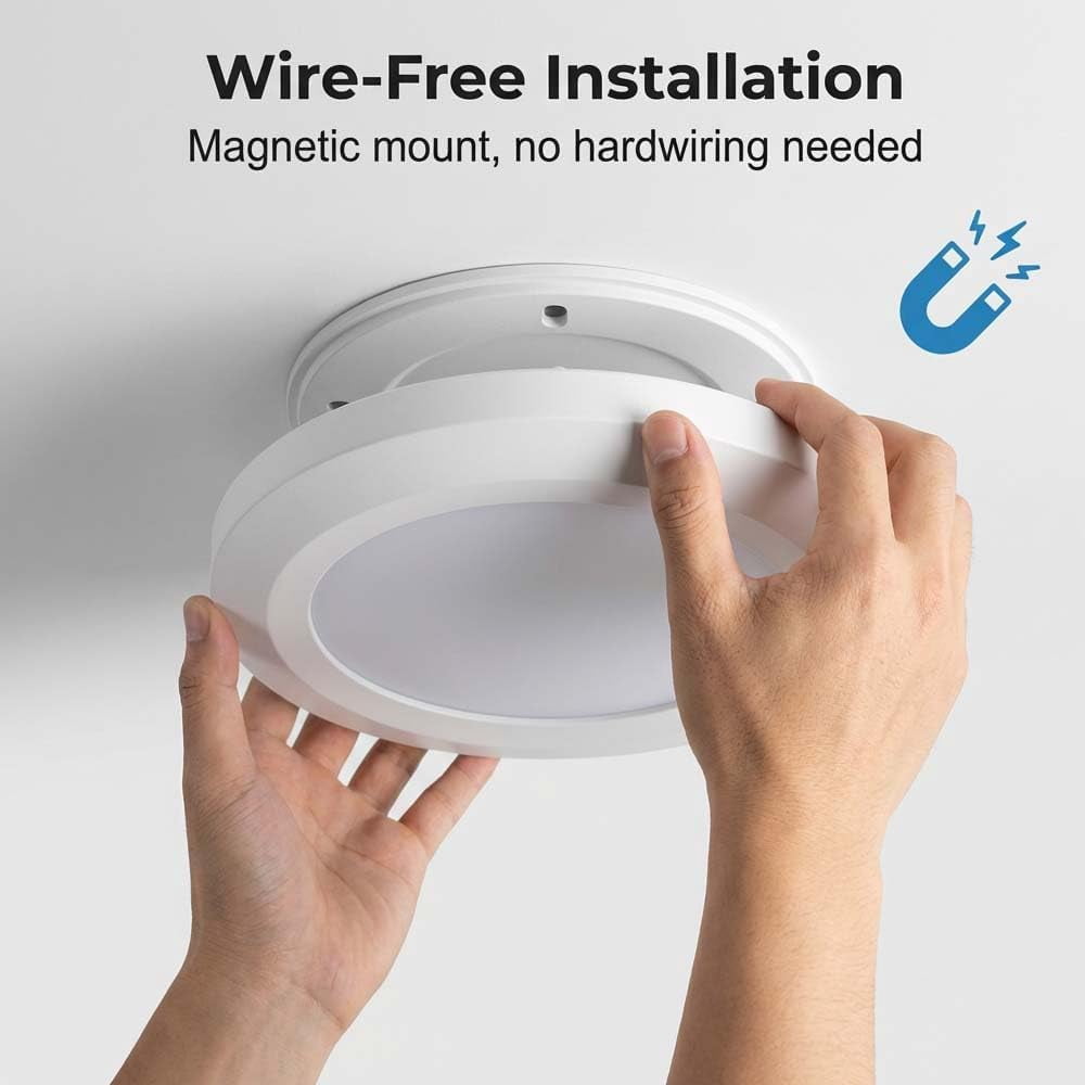 Rechargeable Motion Sensor Ceiling Light with Remote, 3 Color Temperatures Wireless Ceiling Light, Magnetic Battery Operated Ceiling Light for Closet Hallway Stairs Garage (1)