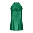 thumbnail image 6 of Green Womens Undershirts, Polyester Women Undershirt Tank Tops, Sleeveless Women's Tops, Women's Sleeveless Sequin Tops Glitter Backless Crop Tank Top T Shirts Clubwear, 6 of 6