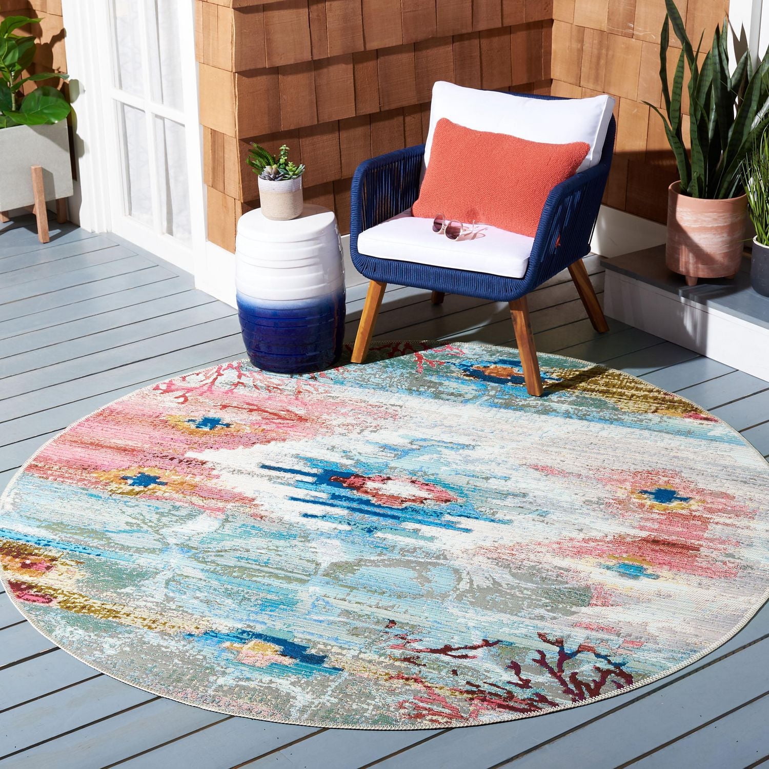 SAFAVIEH Barbados Aztec Corals Outdoor Area Rug
