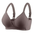 thumbnail image 2 of Bigersell Push-up Bra Women No Underwire Smoothing Wireless Bra Women's Wireless Bra Ladies Full Coverage Wire-Free Bra Everyday Underwear V-Neck Comfort Strap Full Figure Bra Coffee 95, 2 of 3