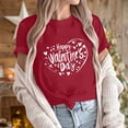 thumbnail image 7 of VKOYWKM Valentine's Day Heart Tops for Women Romantic Love Graphic Tees Cute Tops Casual Short Sleeve Loose Fit Tees Valentine Round Neck Holiday Tshirt Shirts, 7 of 7