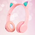 thumbnail image 3 of Auriculares con de gato Estéreo inalámbrico RGB Luz inconfundible Orejeras suaves Reproductor de MP3 Auriculares para videojugador Teléfonos Rosado Yotijar Auriculares inalámbricos Cat Ear, 3 of 8