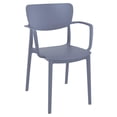 thumbnail image 1 of Compamia Lisa Chaise de Salle à Manger avec Accoudoirs, Fini Gris Foncé, 1 of 7