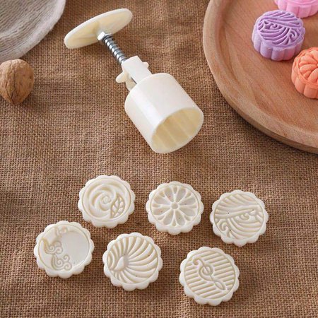 

50g Fan-shaped Moon Cake Mold 6 Mold Shape Moon Cake Mold Set
