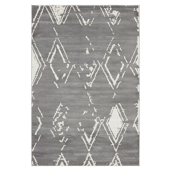 Jill Zarin’s Uptown Rectangular Distressed Modern Area Rugs, Gray