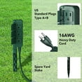 thumbnail image 5 of HBN Outdoor Power Stake Waterproof with 6FT Long Extension Cord, 3 Grounded Outlets Yard Power Strip with Protective Covers, Electrical Power Stake with Multiple Plug Socket for Garden Decoration, 5 of 7