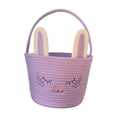 thumbnail image 4 of Cesta de conejito de Pascua con asa, adorable bolsa de golosinas vacía, organizador de almacenamiento Púrpura, 4 of 9