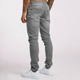 thumbnail image 4 of WTOBBY Men's Slim Fit Jeans with Functional Pockets Casual Trend Denim Trousers - Comfortable Stretch Long Pants Design for Streetwear and Daily Activity Wear Experience,Gray 32, 4 of 5