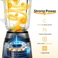 thumbnail image 4 of Graflsoa 500W Stainless Steel Blender with 48oz Glass Jar - 2-Speed Adjustable for Smoothies, Juices, Baby Food - Compact Design for Home & Office Use - 110V US Plug, 4 of 6
