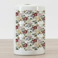 thumbnail image 3 of Shabby Flora Ceramic Toothbrush Holder, Summer Spring Season Buds Roses Lilacs Flowers Leaves Print, Decorative Versatile Countertop for Bathroom, 4.5" X 2.7", Pale Pink Cream, by Ambesonne, 3 of 4
