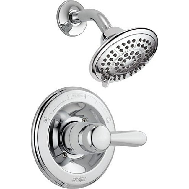 Delta Faucet Lahara 14 Series Single-Function Shower Trim Kit with 5-Spray Touch-Clean Shower Head, Chrome T14238 (Valve Not Included), 5.00 X 10.75 X 10.00 inches