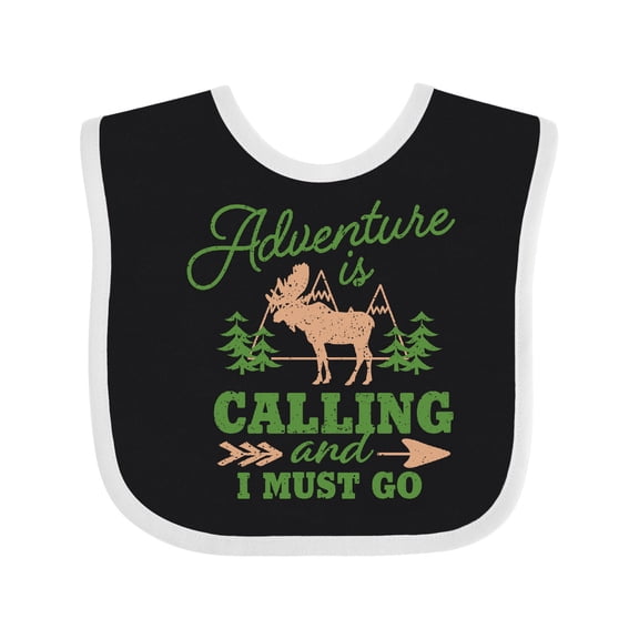 Inktastic Vintage Adventure is Calling and I Must Go with Moose Boys or Girls Baby Bib