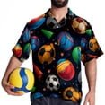 thumbnail image 4 of Football Men's Short Sleeve Beach Shirts Hawaiian Button Down Casual Summer Printed Unisex Top, 4 of 6