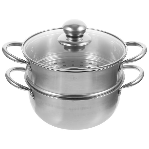 Olla de sopa de acero inoxidable, vaporizador de acero inoxidable, cacerola para leche, 1 ud.