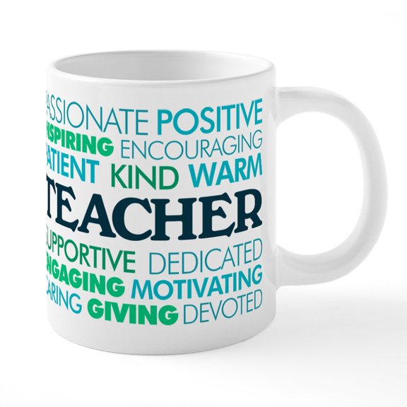 CafePress - Teacher Word Cloud - 20 Oz White Ceramic Mega Mug