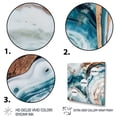 thumbnail image 3 of Designart "Blue Gold Half Circle Marble Abstract V" Abstract Marble Wall Art Living Room, 3 of 5