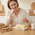 thumbnail image 5 of Butter Segmentation Tray Storage Box - Cheese and Butter Box Cutting Tool Storage Box - Refrigerator Butter Box, 5 of 7