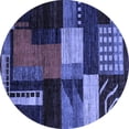 thumbnail image 1 of Ahgly Company Indoor Round Oriental Blue Modern Area Rugs, 7' Round, 1 of 4