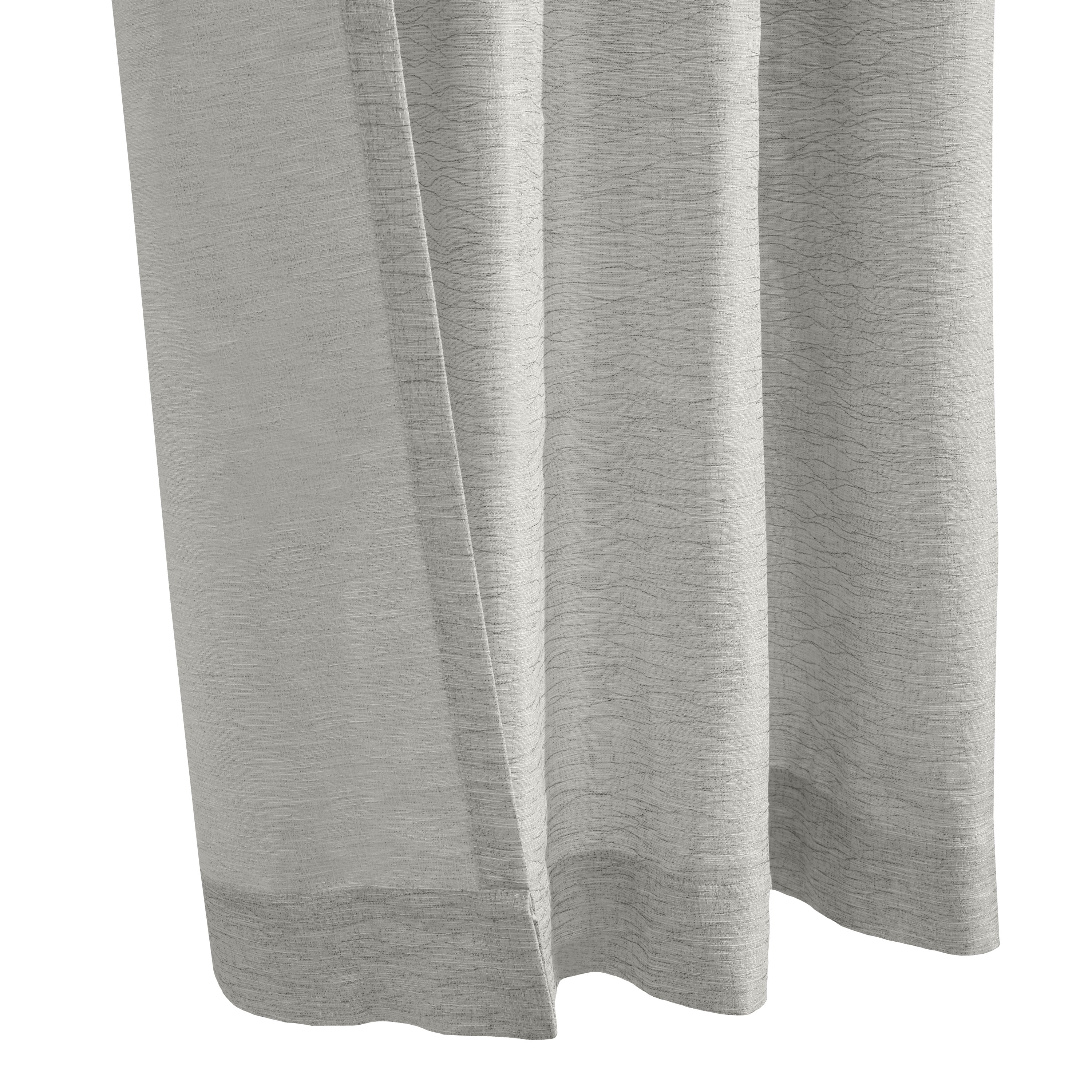 Davos Textered Jacquard Dual Header Curtain Panel 52" x 84" in Silver