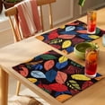 thumbnail image 4 of Colored Leaves Placemats Set of 2, Spring Retro Pastoral Plant Non-Slip Place Mats Washable Table Mats for Kitchen Dining Table Decorations Indoor/Outdoor, 4 of 9