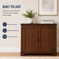 thumbnail image 5 of Aukfa 40" Farmhouse Accent Storage Cabinet, Solid Pine Wood Frame,Storage Organizer for Entryway & Living Room,Espresso, 5 of 7