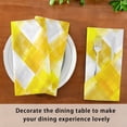 thumbnail image 6 of 20"x20" Satin Dinner Napkin Yellow and White Checkered Squares Table Napkins for Wedding Birthday Restaurant Party Tableware Decoration 4 Pack, 6 of 6