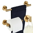 thumbnail image 2 of Juego de accesorios de baño 3 piezas cepildo SUS 304 de acero inoxidable accesorios de hardware de baño Juegos de accesorios de baño de barra dorado cepildo Soledad baño de níquel cepillado, 2 of 6