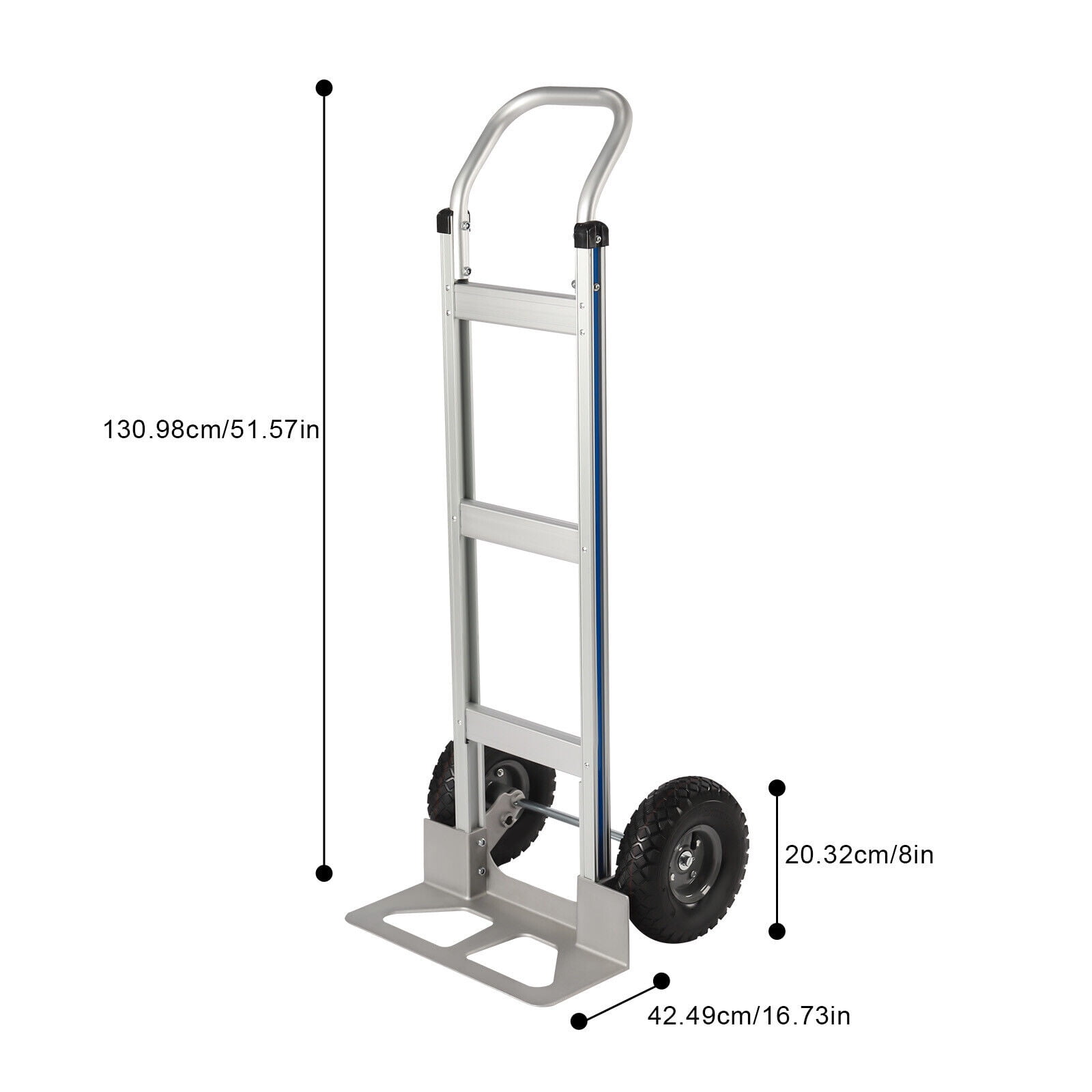 Denest Heavy Duty Cart, Aluminum Alloy Hand Truck Cart, Dolly with Rubber Wheels 440lbs/500lbs