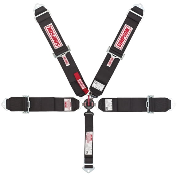 Simpson Racing 29104BK Racing Harness - Camlock - SFI 16.1 - 5 Point - Black - Each
