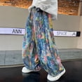 thumbnail image 6 of Boys' Pants Boys Tie Dye Outdoor Pants Elastic Waist Lightweight Durable Summer Orange 13-15 Years, 6 of 6