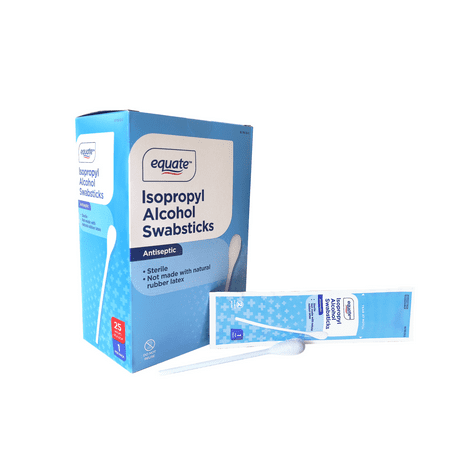 Equate Isopropyl Alcohol Swabsticks, Sterile, 70% Alcohol Content, Ideal for First Aid Kits