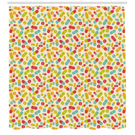 Apothecary Shower Curtain Pills Medical Capsules Health Vibrant