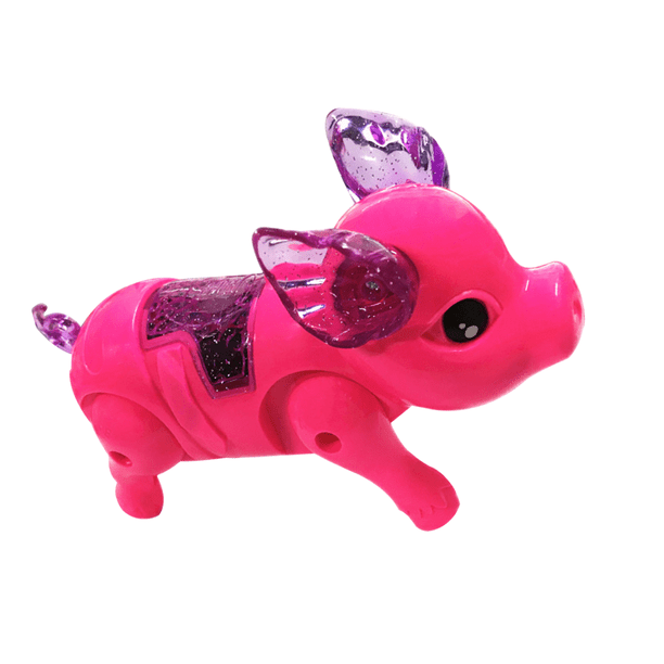 Vogacara Animal juguete electrónico alimentado por caminar Animal plástico niños juguete con música ligera Videojuegos portátiles Rosa roja Vogacara FN000235-02