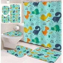 4 Pcs Bathroom Sets with Shower Curtain and Rugs, Rainbow Unicorn Heart Kids, Bathroom Decor Happy Horse Cute Funny Shower Curtain Sets for Bathroom Decor