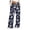 Dark Blue, variant on WXLWZYWL Plus Size Wide Leg Pants for Women Striped High Waisted Baggy Drawstring Lightweight Loose Fit Flare Leggings Sweatpants