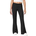 thumbnail image 2 of DJDLJWCJ Girls Flared Yoga Pants 5-15 High Waist Lounge Pants Summer Stretchy Flared Pants Black Size 5-6Years, 2 of 9